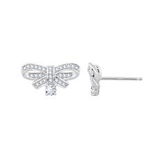 Radiance by Absolute™ 0.82ctw Simulated Diamond Bow Stud Earrings