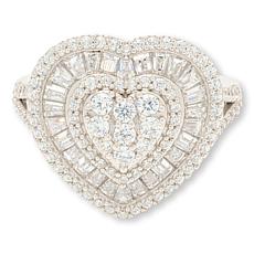 Radiance by Absolute™ 1.17ctw Baguette and Round Heart-Shaped Ring