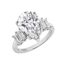 Radiance by Absolute™ 11.81ctw Pear with Baguette Sides Ring