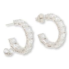 Radiance by Absolute™ 11ctw Mixed Cut Inside Outside Hoop Earrings