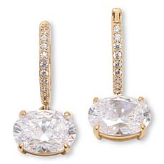 Radiance by Absolute™ 14ctw Oval and Round Stone Oval Hoop Earrings