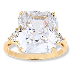 Radiance by Absolute™ 19.50ctw 10K Gold Emerald-Cut Cocktail Ring