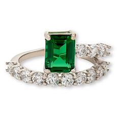 Radiance by Absolute™ 4.5ctw Green Emerald Cut Bypass Ring