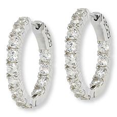 Radiance by Absolute™ 4.68ctw Inside-Outside Round Pavé Hoop Earrings