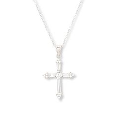Radiance by Absolute™ Baguette and Round Cross Necklace