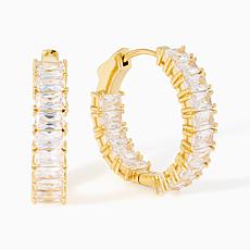 Radiance by Absolute East West Emerald Cut Inside Out 1" Hoops