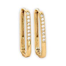 Radiance by Absolute™ Goldtone Pavé Oval Hoop Earrings