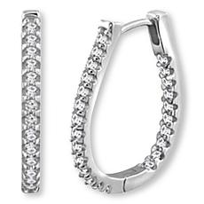 Radiance by Absolute™ Platinum-Plated 0.77ctw Oval Hoop Earrings