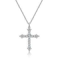 Radiance by Absolute™ Platinum-Plated 3.17ctw Cross Pendant Necklace