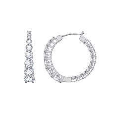Radiance by Absolute™ Platinum-Plated Graduated Stone Hoop Earrings