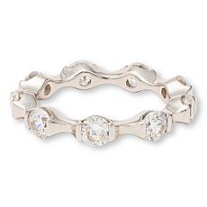 Radiance by Absolute™ Silvertone CZ Eternity Stacker Ring