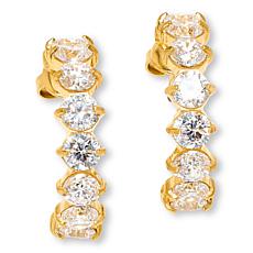 Radiance by Absolute™ Stainless Steel 1" Round Stone Hoop Earrings