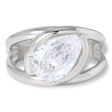 Radiance by Absolute™ Stainless Steel 3ct Pear-Cut CZ Ring