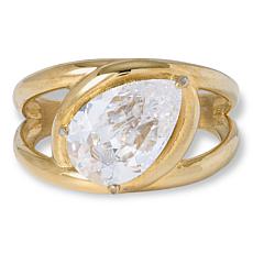 Radiance by Absolute™ Stainless Steel 3ct Pear-Cut CZ Ring