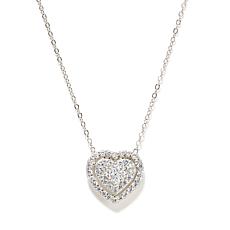 Radiance by Absolute™ Sterling Silver CZ Heart Cluster Necklace