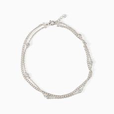 Radiance by Absolute™ Sterling Silver Double Cable Curb Anklet