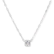 Radiance by Absolute™ Sterling Silver Emerald Cut Pendant Necklace