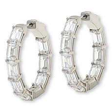 Radiance by Absolute™ Trilliant Cut 3/4" Inside-Outside Hoop Earrings