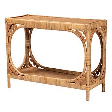 Ramona Bohemian Rattan Console Table 39.3" W x 15.8" D x 30" H
