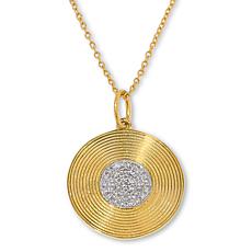 Rarities 1/4ctw Diamond Etched Circle Pendant with Chain