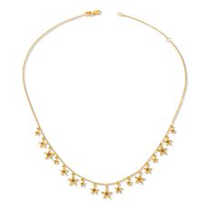 Rarities .75ctw Champagne Diamond Gold-Plated Star Dangle Necklace