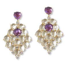 Rarities Amethyst, Rock Crystal & Zircon Chandelier Earrings