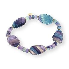 Rarities Carved Multigemstone Stretch Bracelet