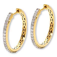 Rarities Gold-Plated 1/3ctw Diamond Huggie Hoop Earrings