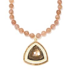 Rarities Gold-Plated Brown Moonstone and Smoky Quartz Necklace