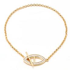 Rarities Gold-Plated Diamond Evil Eye Toggle Bracelet