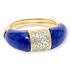 Rarities Gold-Plated Gemstone and White Topaz Band Ring
