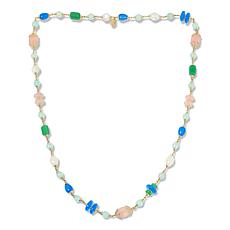 Rarities Gold-Plated Multicolor Multigem Bead Link Necklace