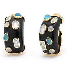 Rarities Gold-Plated Multigemstone Hoop Earrings