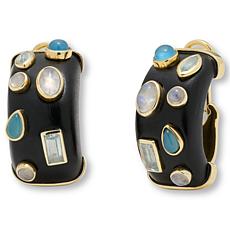 Rarities Gold-Plated Multigemstone Hoop Earrings