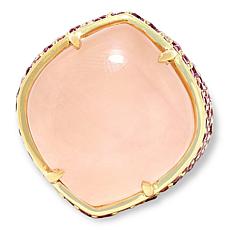 Rarities Rose Quartz and Rhodolite Garnet Ring