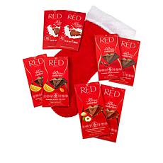 RED Chocolate 8-count Assorted Chocolate Bars & Holiday Stocking