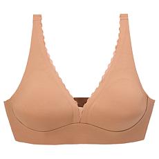 Rhonda Shear Lace-Accented Plunge Bra with Back Closure