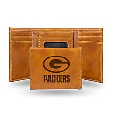 Rico Packers Laser-Engraved Brown Trifold Wallet