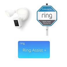 Ring Security Floodlight Cam Wired Pro with Yard Sign and Ring Assist+