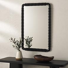 Safavieh Aria 24" Black Pine Wood and Iron Mirror