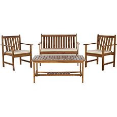 Safavieh Burbank 4pc Outdoor Living Set - Brown-Beige