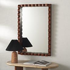 Safavieh Charli 26" Pinewood Mirror with Wavelike Frame
