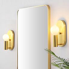 Safavieh Irima 2-pack Brass Metal and Glass Wall Sconces 4.75" x 4"...
