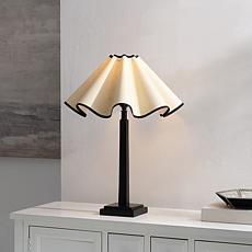 Safavieh Monika Black Resin Table Lamp with Rattan Shade