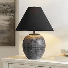 Safavieh Naomi Grey Ceramic Table Lamp with Black Shade