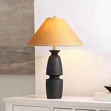 Safavieh Sola Black and Camel Resin Table Lamp 17" x 17" x 24"
