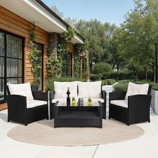 Safavieh Vellor 4-Piece Living Set - Black, Grey