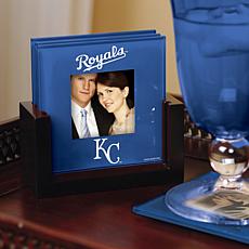Set of 4 Photo Coasters with Holder -Kansas City Royals