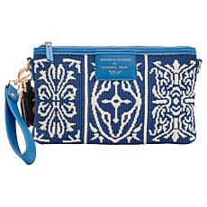 Sharif Sicily Tile Embroidered Wristlet Clutch