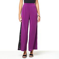 Shavonne Dorsey Wide Leg Pant with Faux Leather Side Stripe